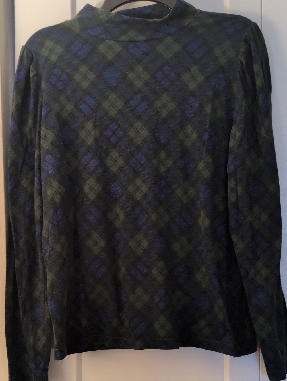 LOFT  Long Sleeve Plaid Top in Blue and Green